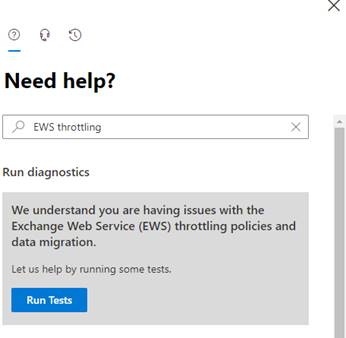 Run diagnostics section.
