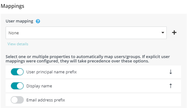 User mapping page
