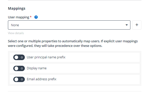 The Mappings section. The Mappings section.