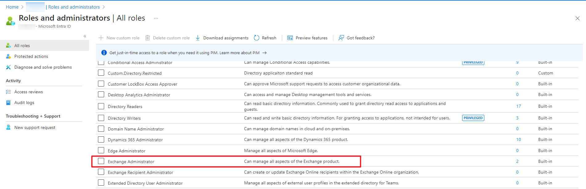All roles page All roles page