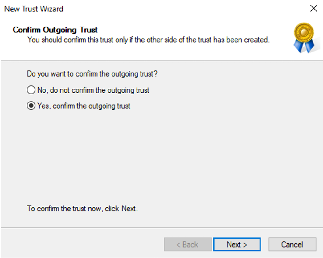 Confirm Outgoing Trust Confirm Outgoing Trust
