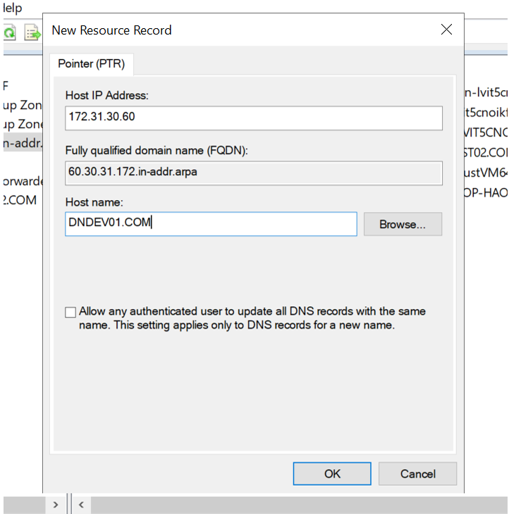 New Resource Record New Resource Record