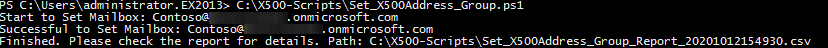 Running the Set_X500Address_Group.ps1 script Running the Set_X500Address_Group.ps1 script