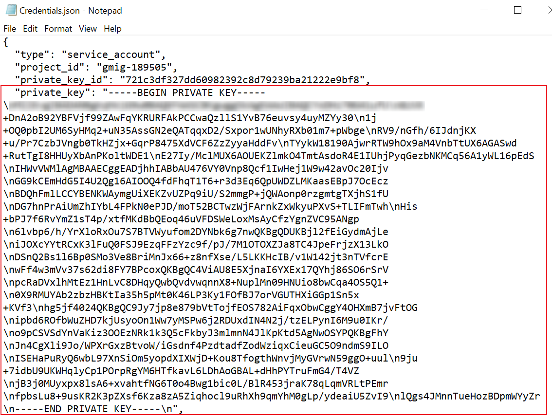 Example of private key file.