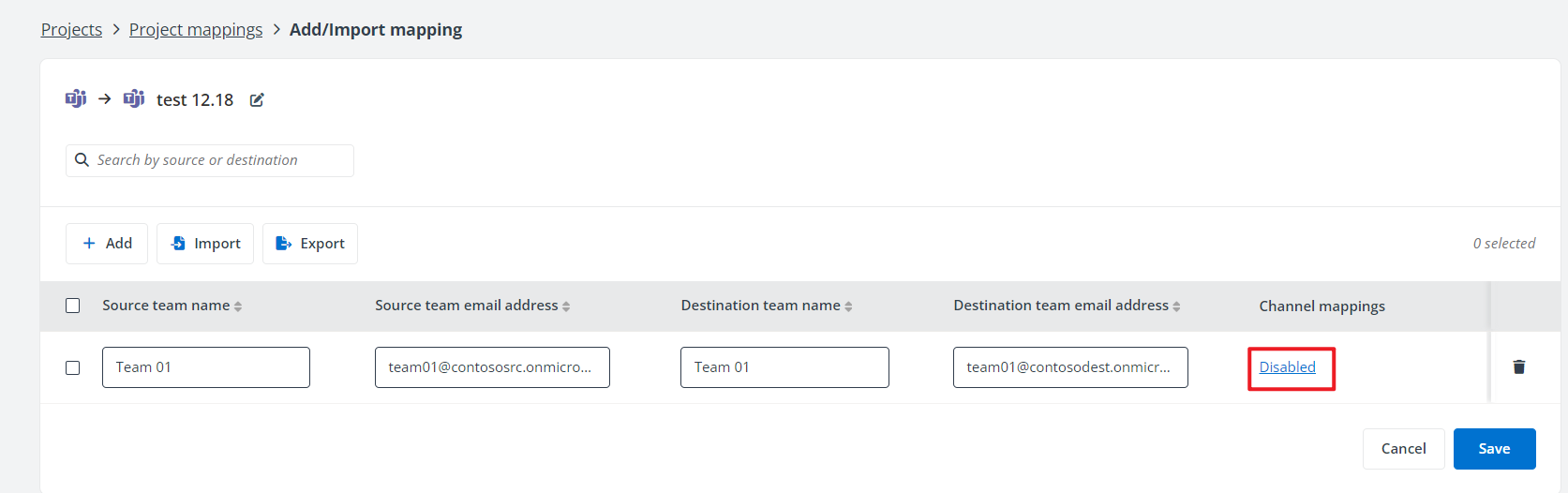 Disabled is displayed. Disabled is displayed.