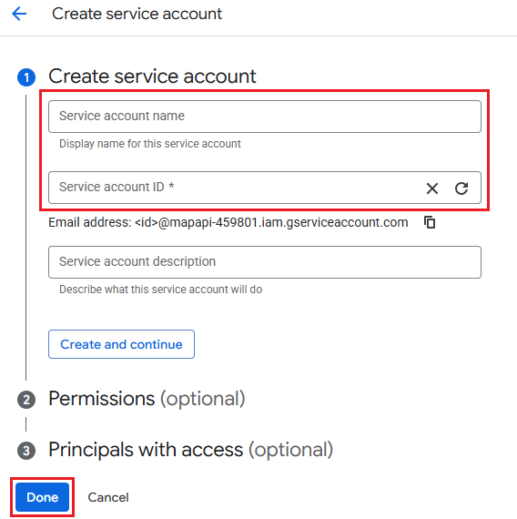 Configuring a service account and client ID. Configuring a service account and client ID.