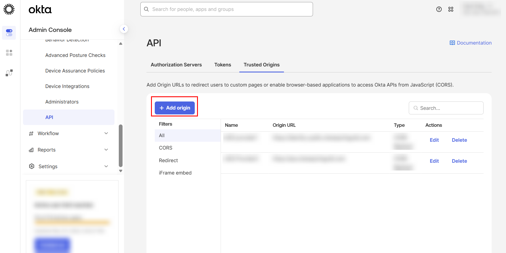 Click Add Origin. Click Add Origin.