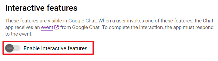 Disable the Enable Interactive features option.