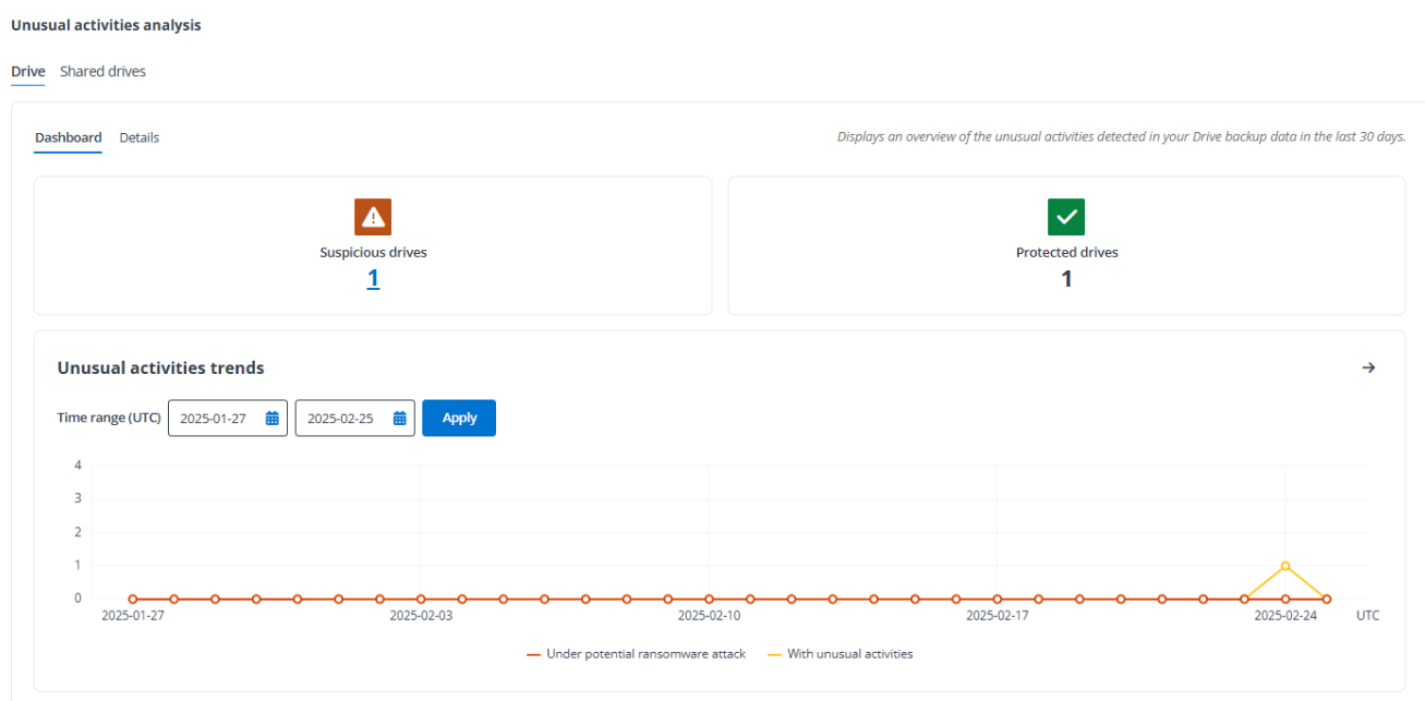 The Unusual activities analysis report.