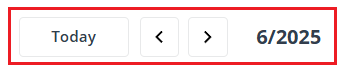 The components on the calendar for users to select the desired month page. The components on the calendar for users to select the desired month page.