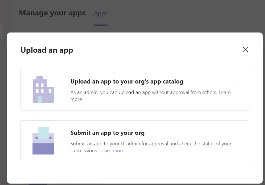 Uploading an app package Uploading an app package