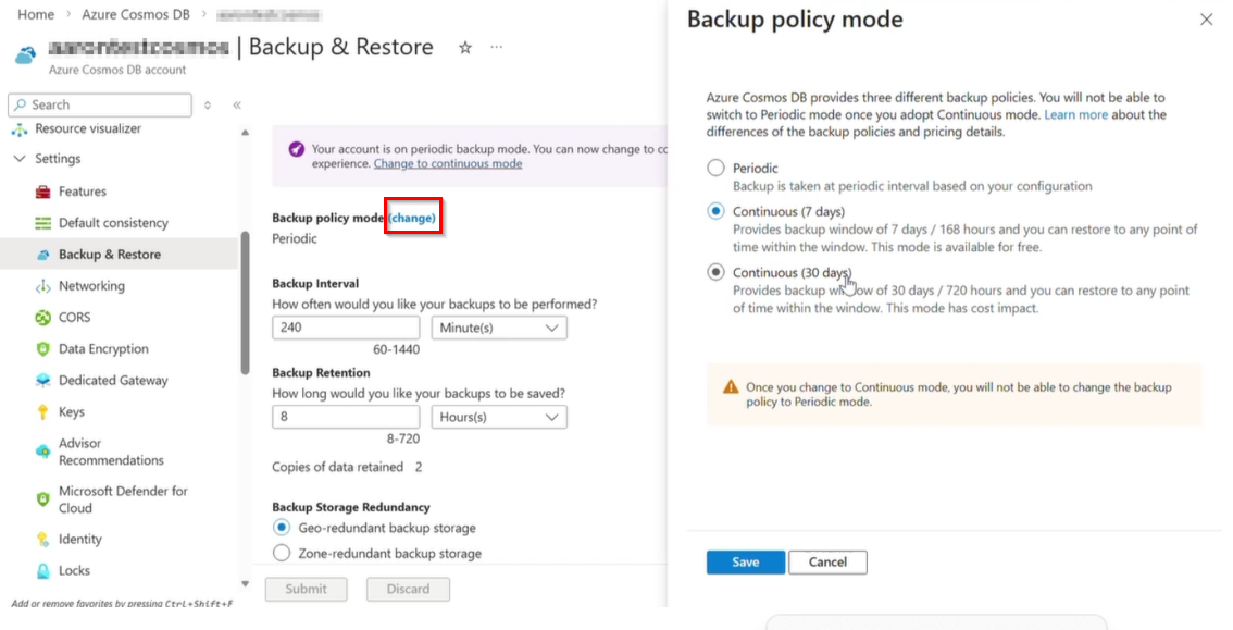 Click the Change link.