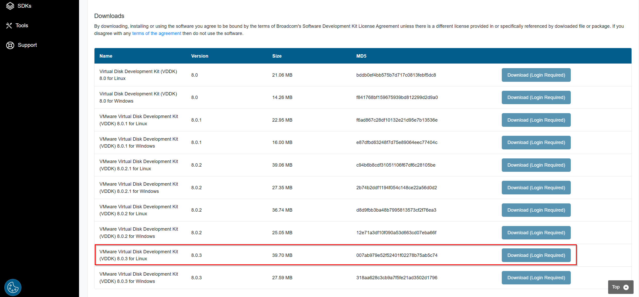 Download the VDK file.