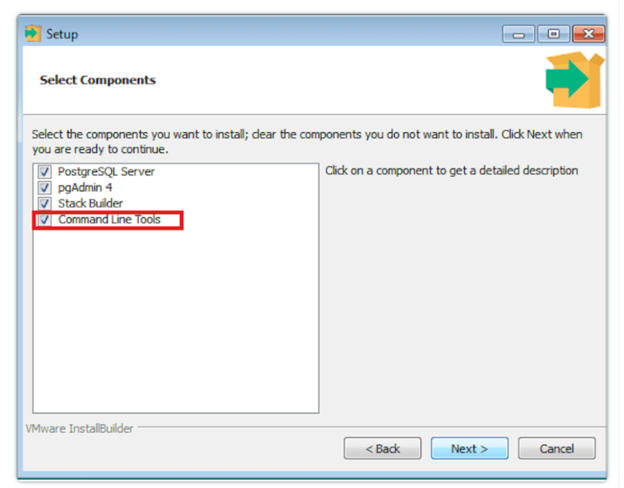 The Select Components step.