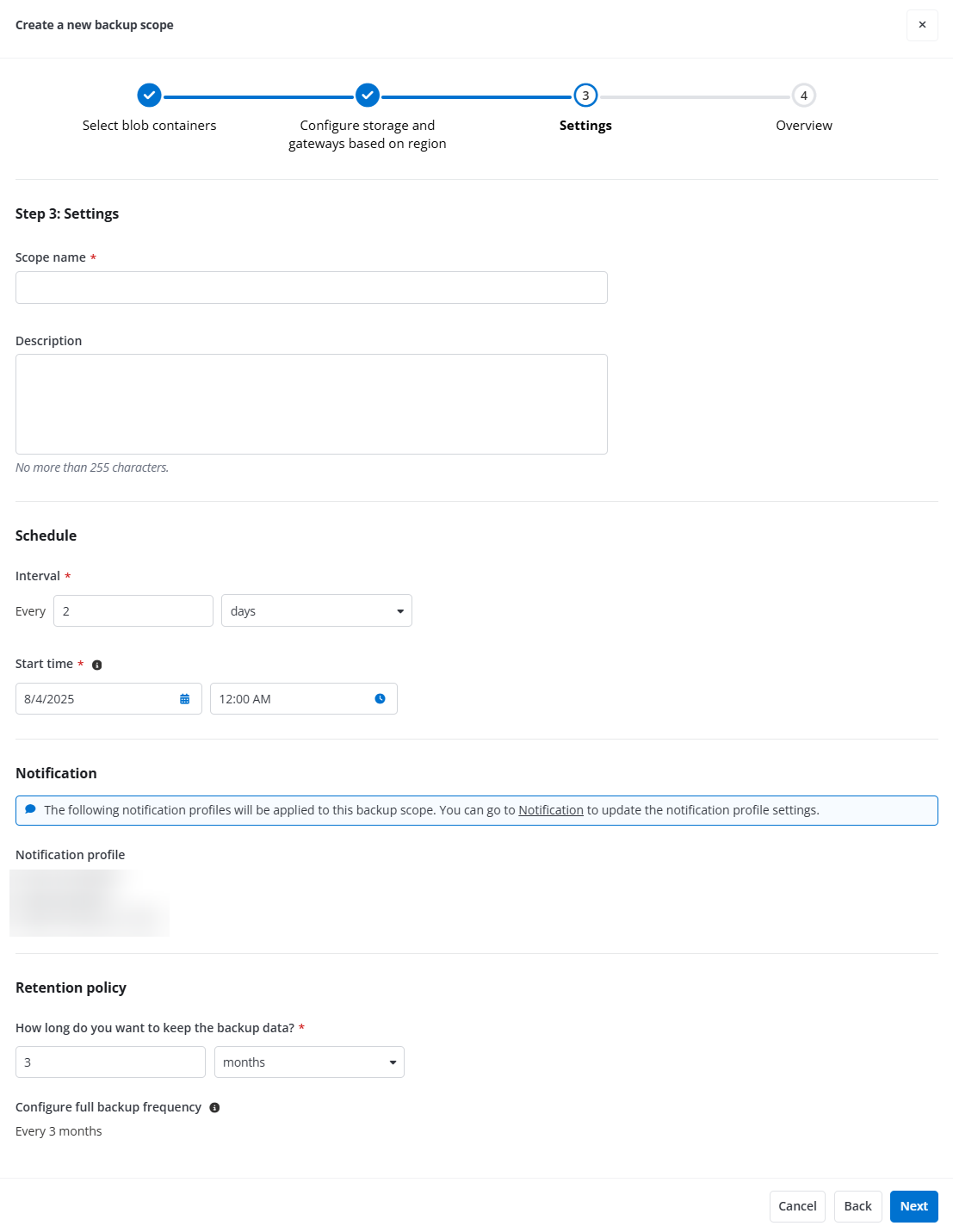 The Configure storage and gateways based on region.