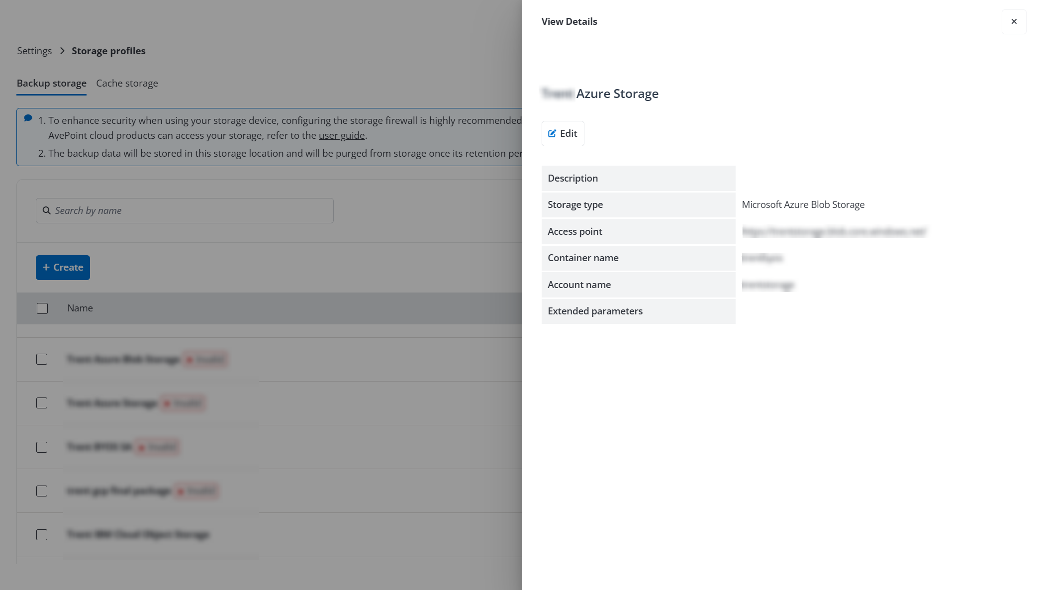 View details of a storage profile.
