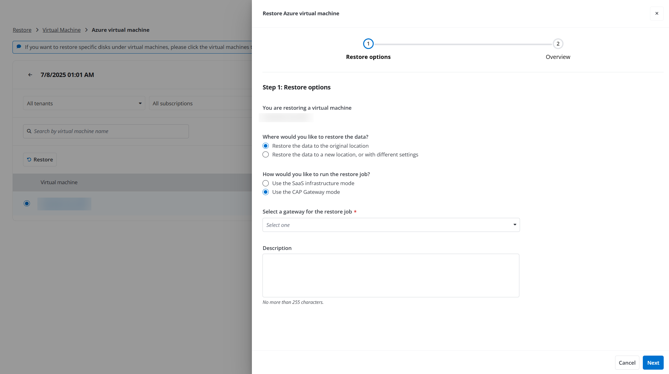 Step 1: Restore options.