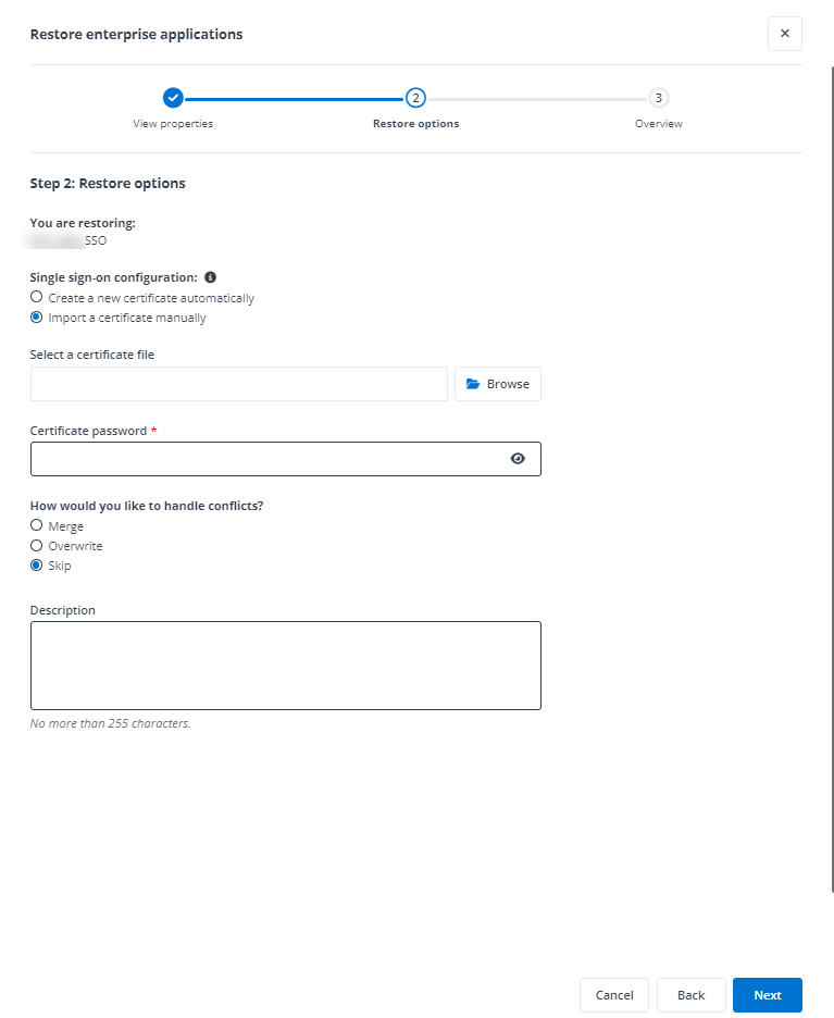 The SSO configurations for the enterprise application that has been permanently deleted. The SSO configurations for the enterprise application that has been permanently deleted.
