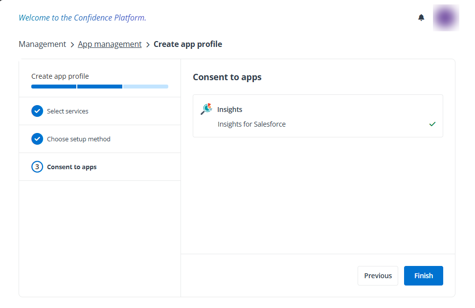 Create app profile page.