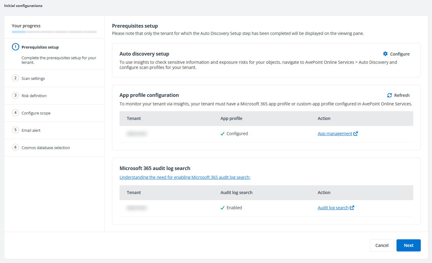 Prerequisites setup step.