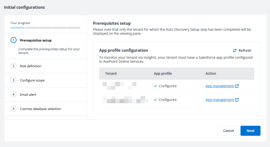 Prerequisites setup step.