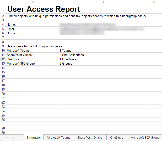 User Access Report.