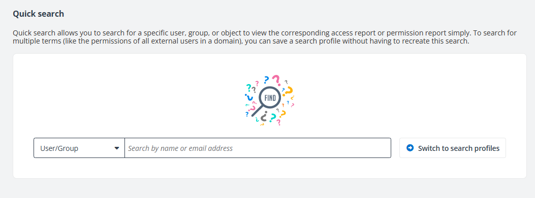 The Quick search page.