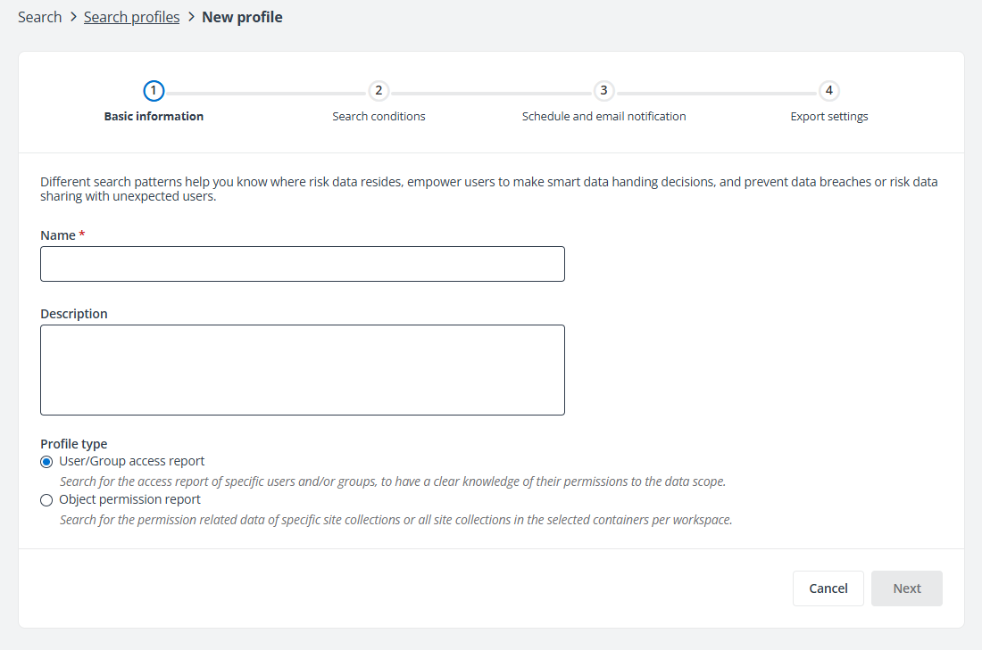 The New profile page.