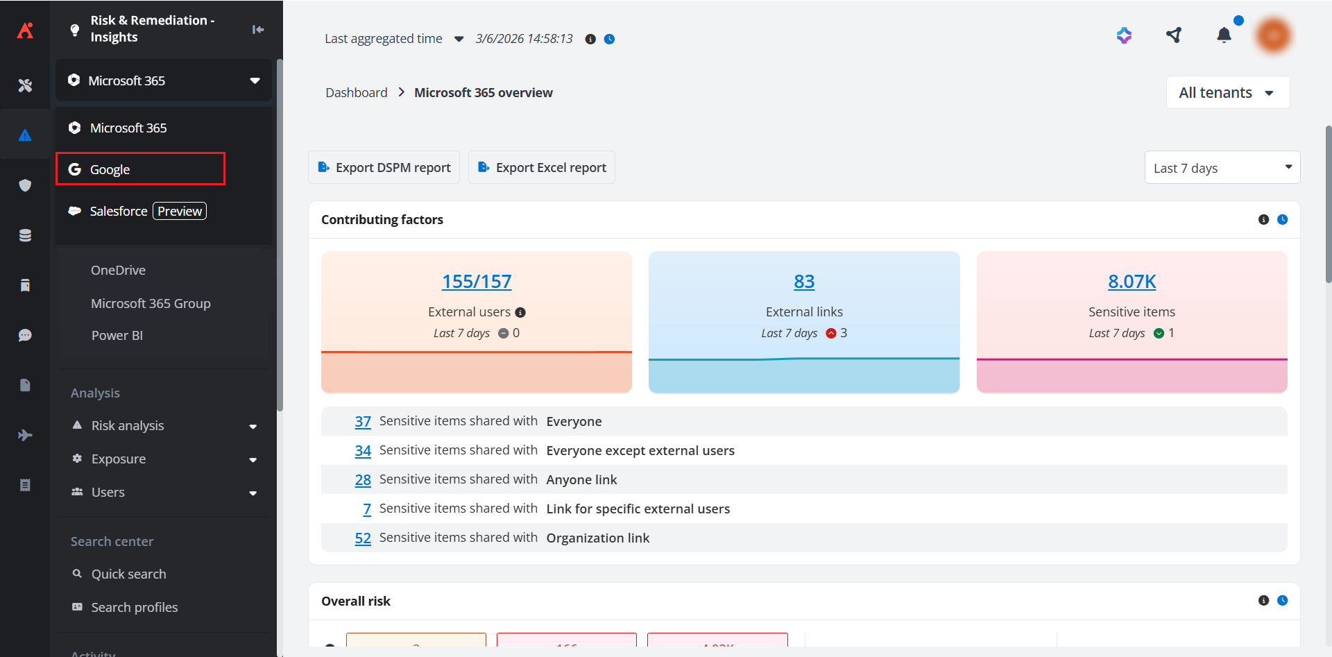 Select Google from the drop-down list.