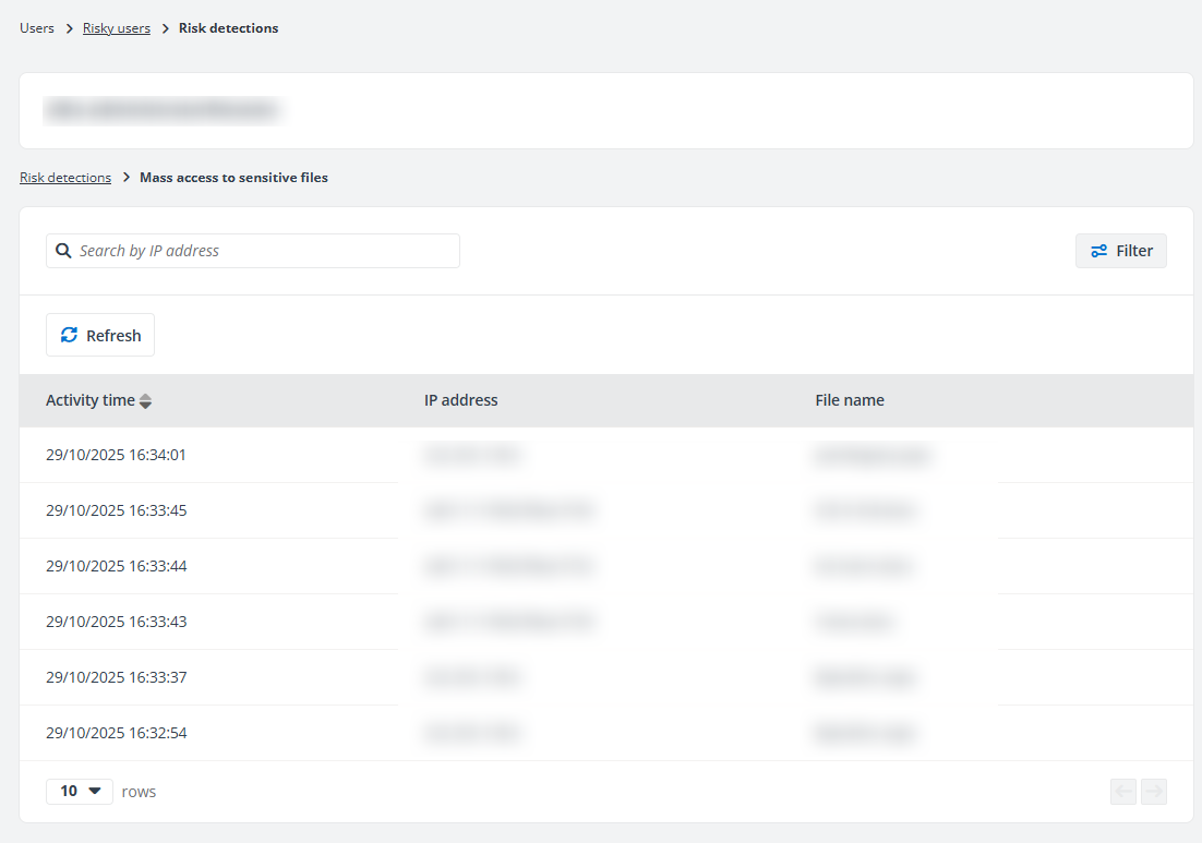 Click a detection link type to view details.