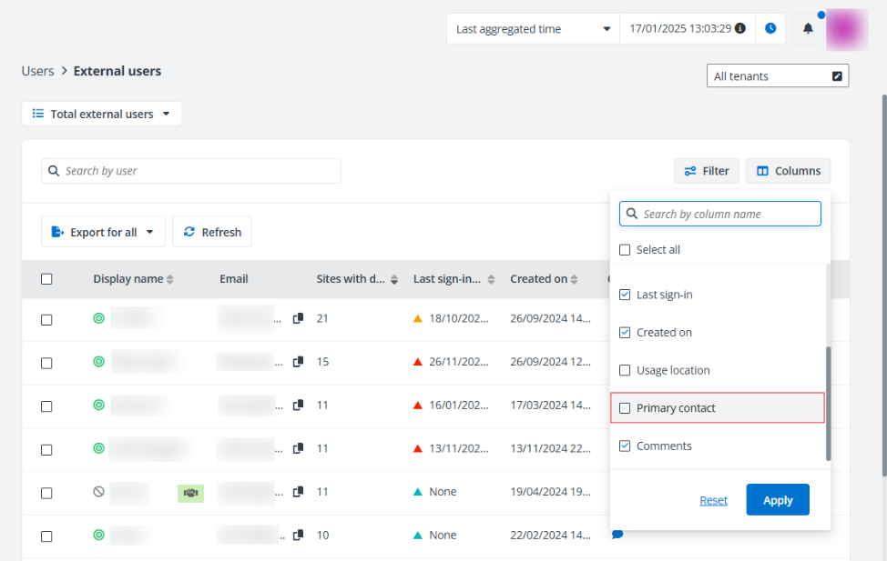 Primary contact of external users.