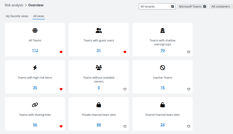 The Overview risk analysis report.