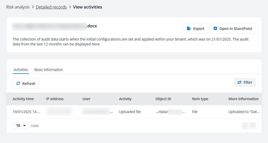 View activities of an object.
