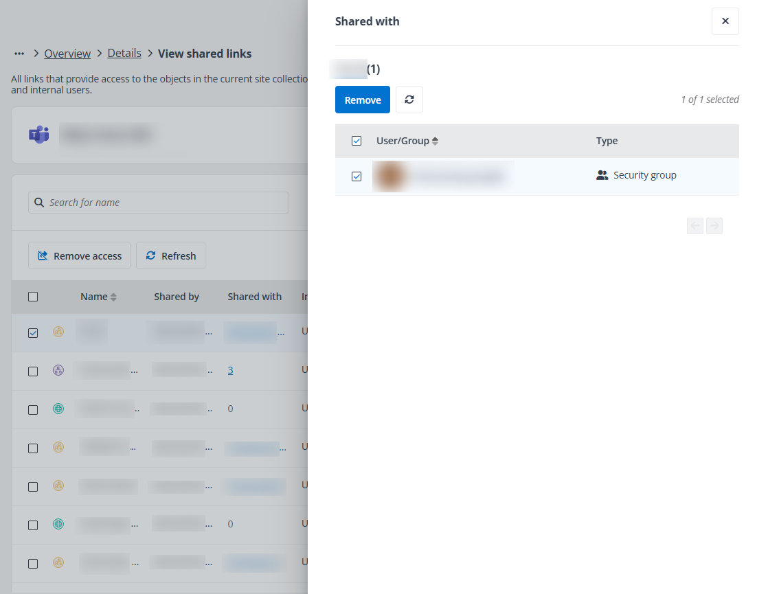 The Shared with window.