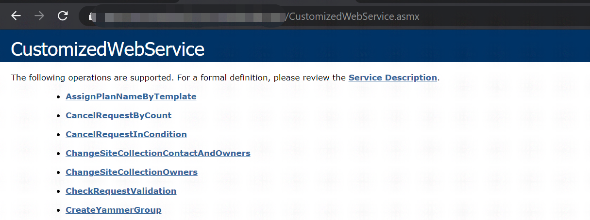 The sample Web Service.