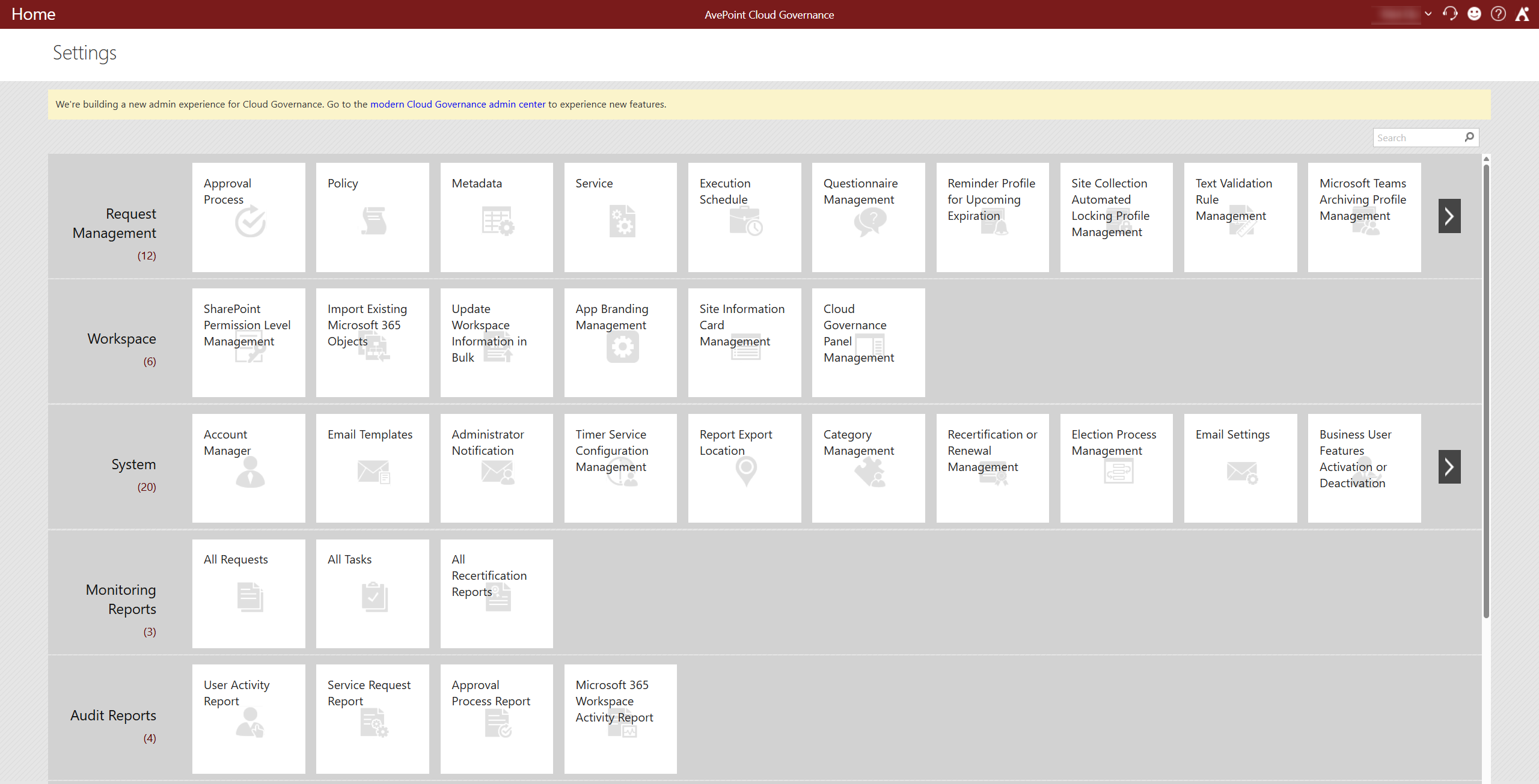 The classic admin center.