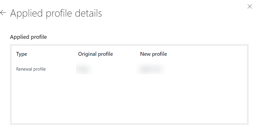 Applied profile details.