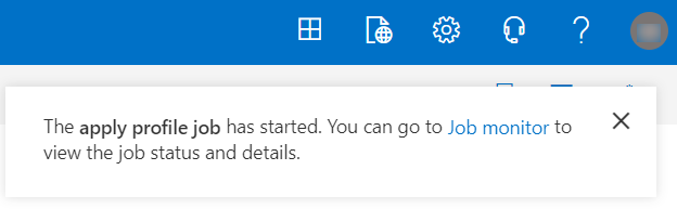 A notification message.