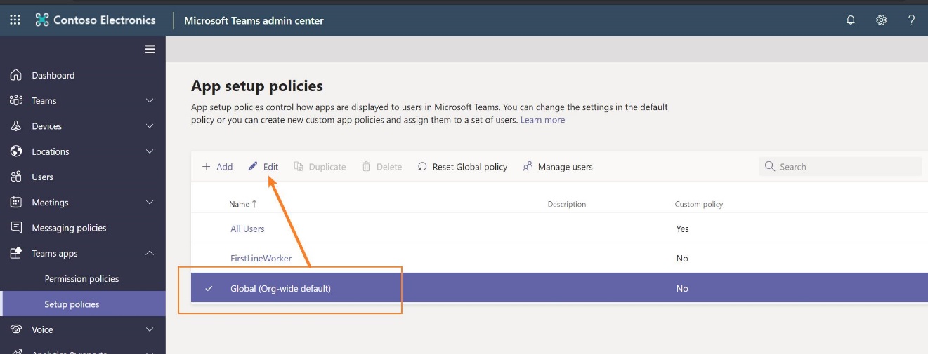 Edit the Global (Org-wide default) policy.