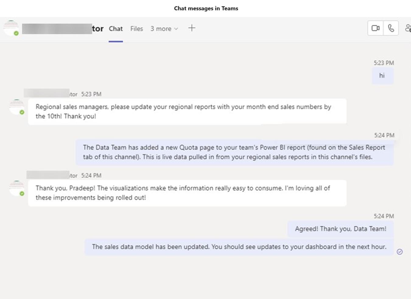 Chat messages in Teams. Chat messages in Teams.