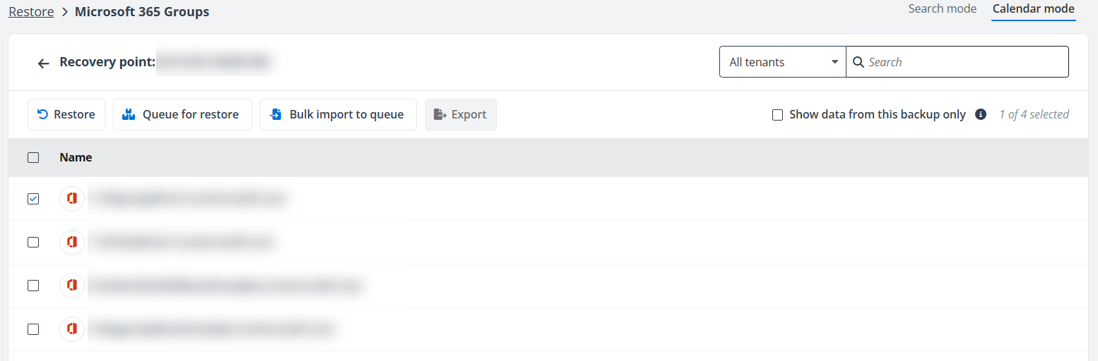 Add groups for batch restore.