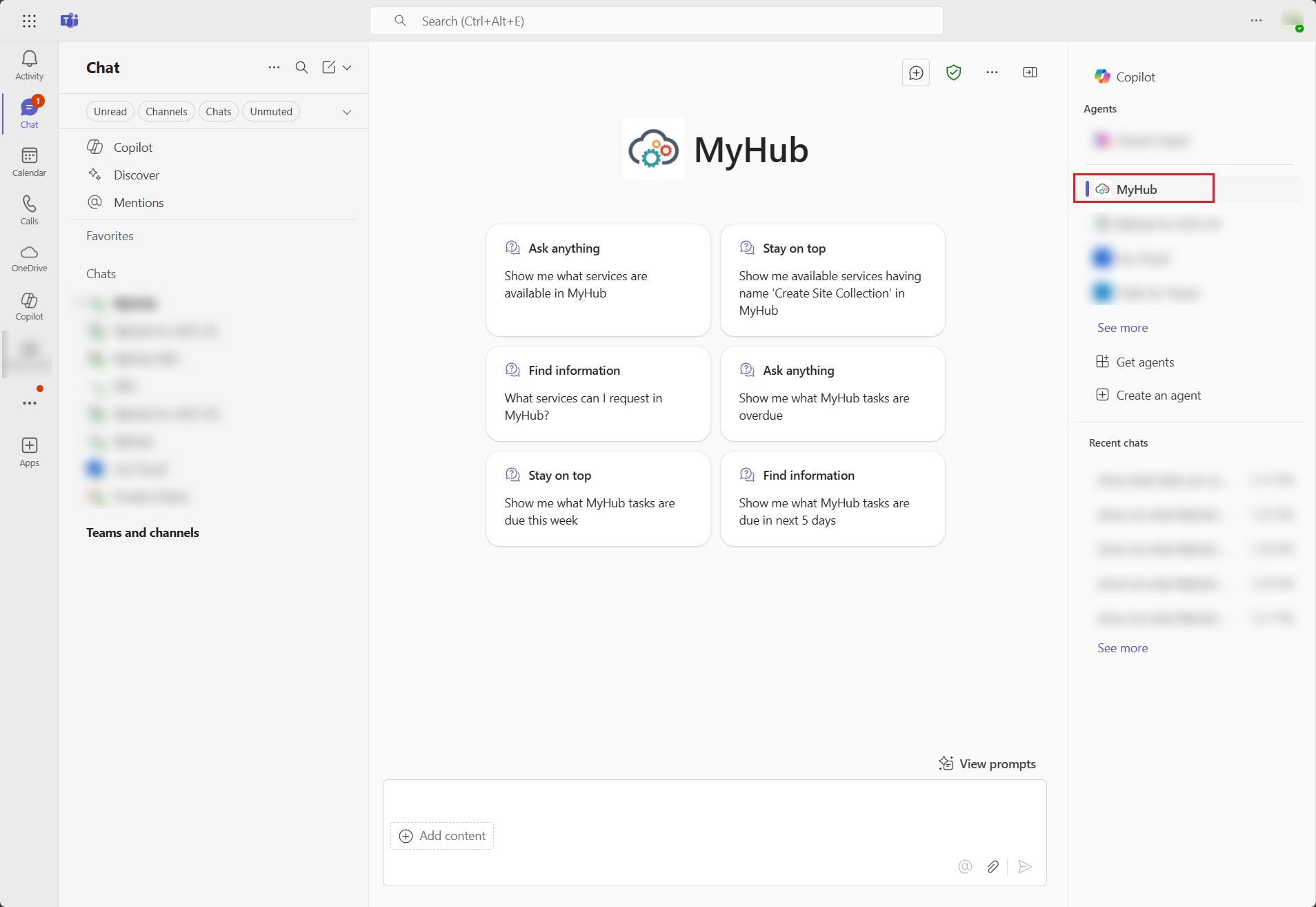 Select MyHub.