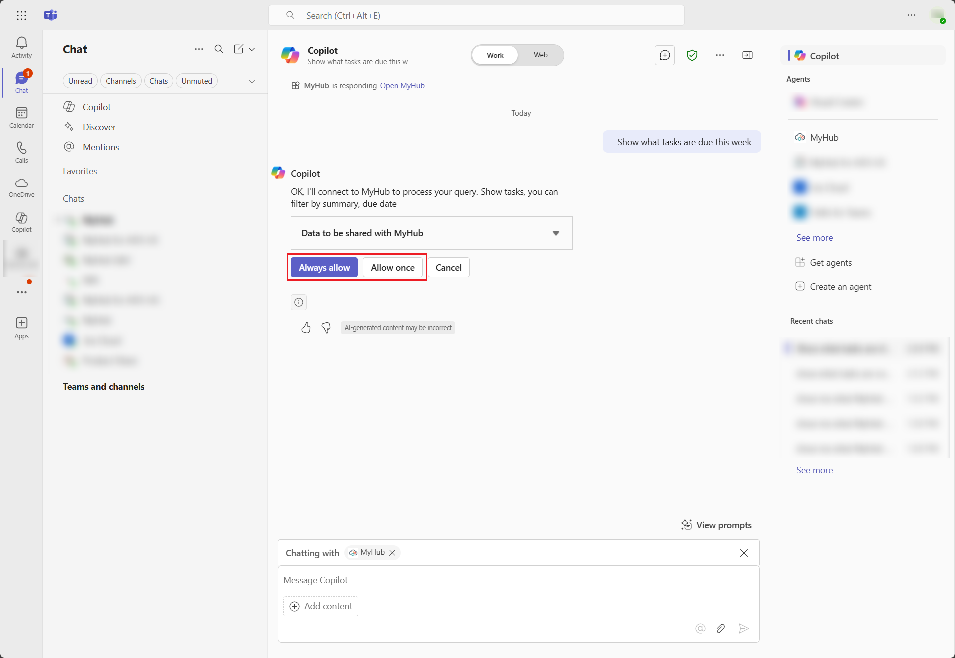 Allow data to be shared with MyHub.