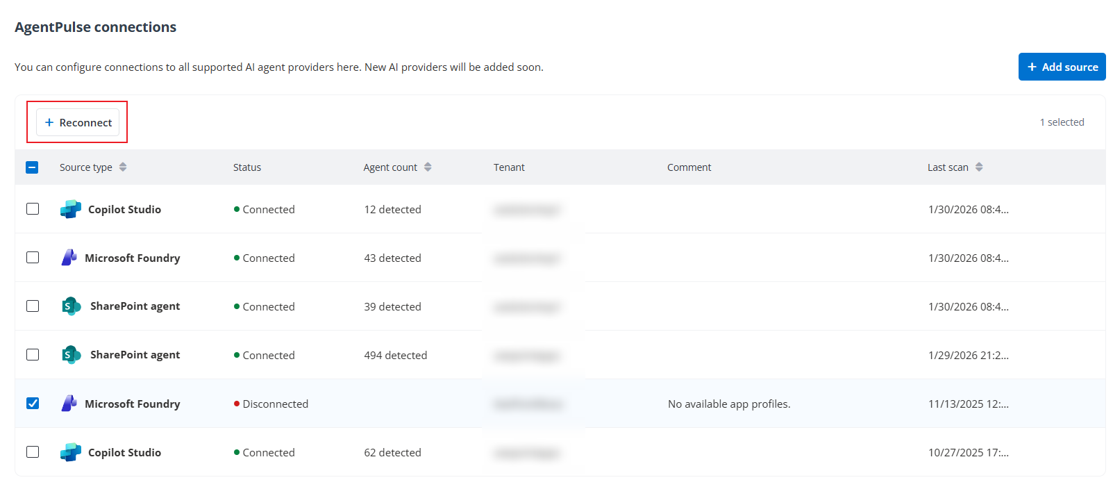 Click Reconnect to re-authorize the app profile and run a scan job.