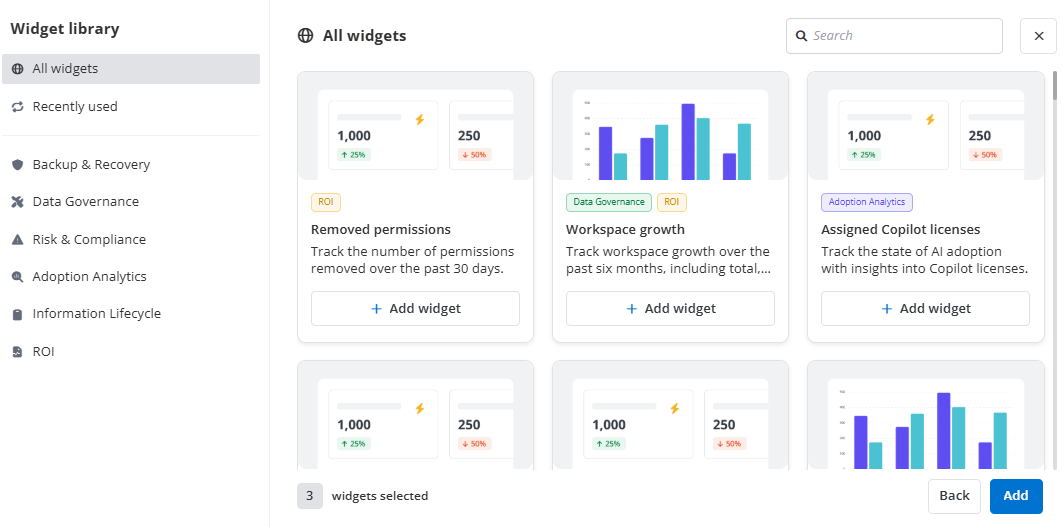 The Widget library window.