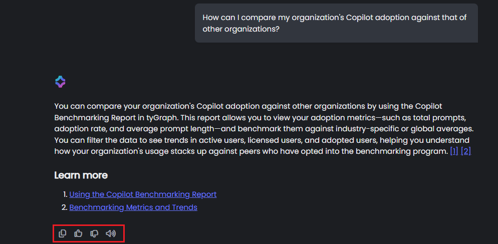 The action list to Ava's response.