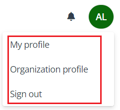 The drop-down list under the account.
