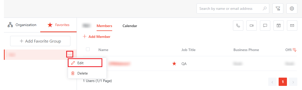 Edit Favorite Group Name.