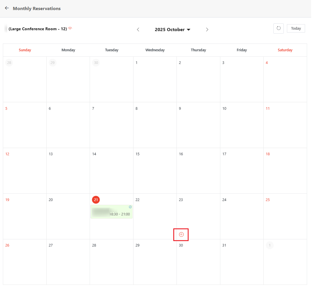 Start a request on the monthly calendar.