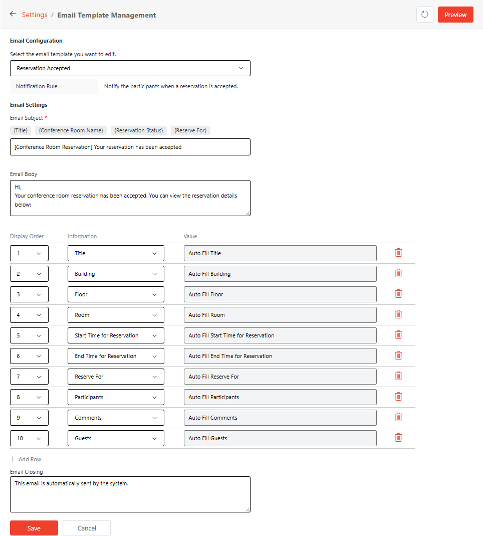 Email Template Management.